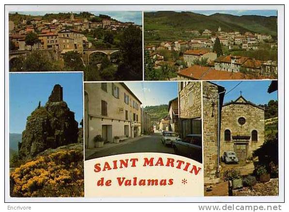 Cpm SAINT MARTIN DE VALAMAS Multi Vues - Citroen Ami 6 - 4 Chevaux Renault- A 84644 Cellard - Saint Martin De Valamas