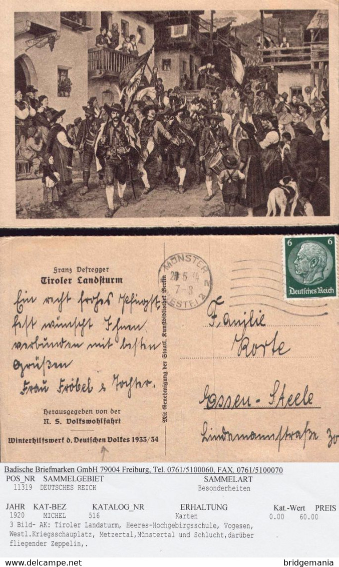 CR07 - Winterhilfswert Deutschen Volfes 1933/34 Munster Essen 1934 Auktion €60!! - Muenster