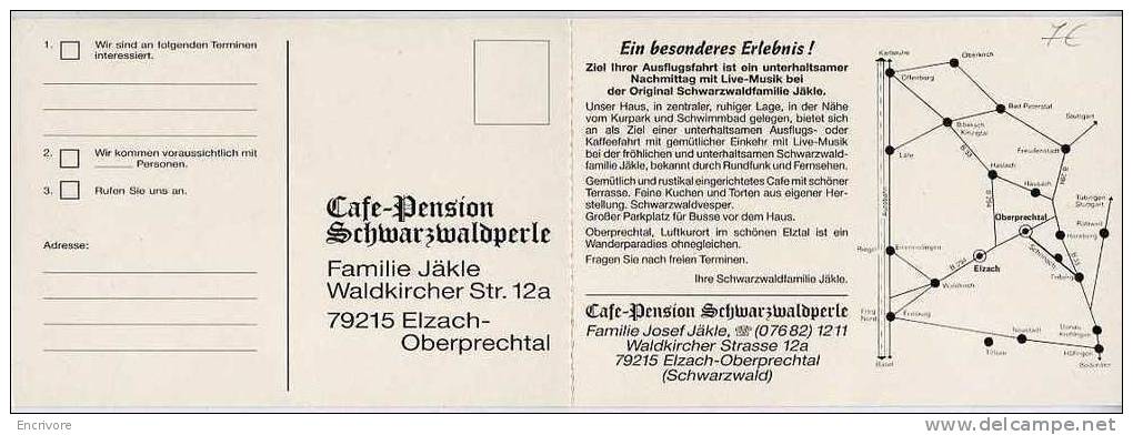 Cpm ELZACH OBERPRECHTAL Cafe Pension SCHWARZWALDPERLE Josef Jakle - Carte Publicitaire Double - Elzach