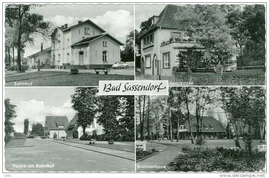 Bad Sassendorf - Bahnhof , Sparkasse , Brunnenhaus    -  Mw114 - Bad Sassendorf