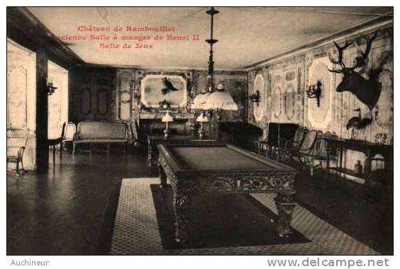 Lot De 4 Cpa Château De Rambouillet - Ancienne Salle à Manger De Henri II, Salle De Jeux - Billard - Rambouillet (Château)