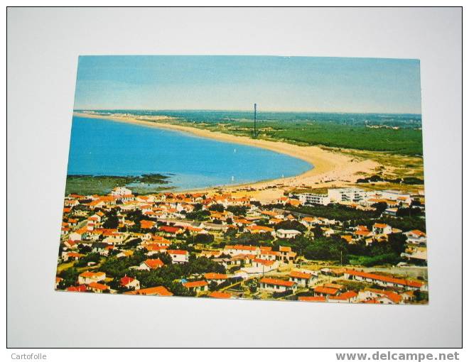 (155)  - 1-  Carte Postale Sur  Vendée Saint Hilaire En Riez Sion Sur L´océan  Vue Générale De La Plage Fleche Sur Carte - Saint Hilaire De Riez
