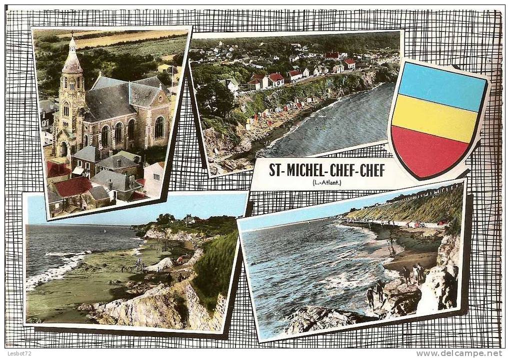 Cpsm, Saint-Michel-Chef-Chef (Loire-Atl.), Multivues - Saint-Michel-Chef-Chef