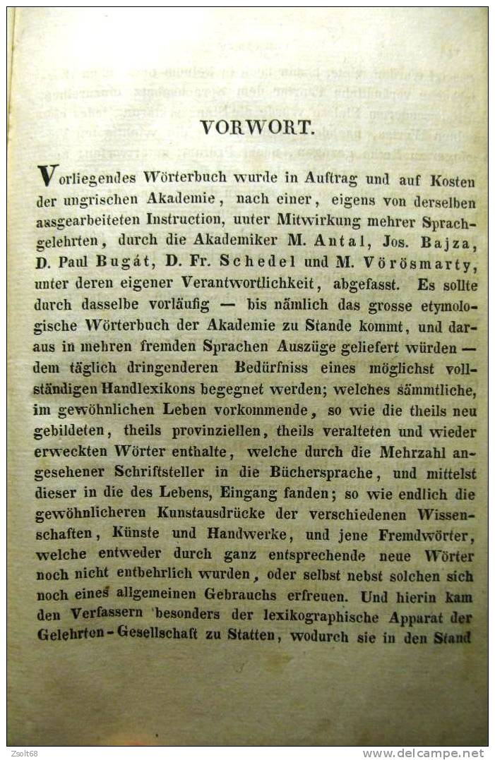 HUNGARIAN - GERMAN DICTIONARY   1838. - Dictionaries