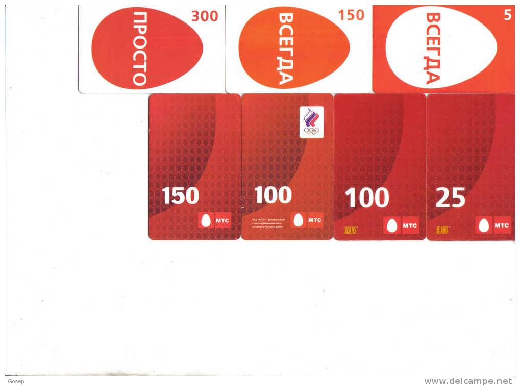 Kazakhstan-lot(4)-set 7 Card Prepiad---mtc Company-used Card+2 Card Prepiad Free - Kasachstan