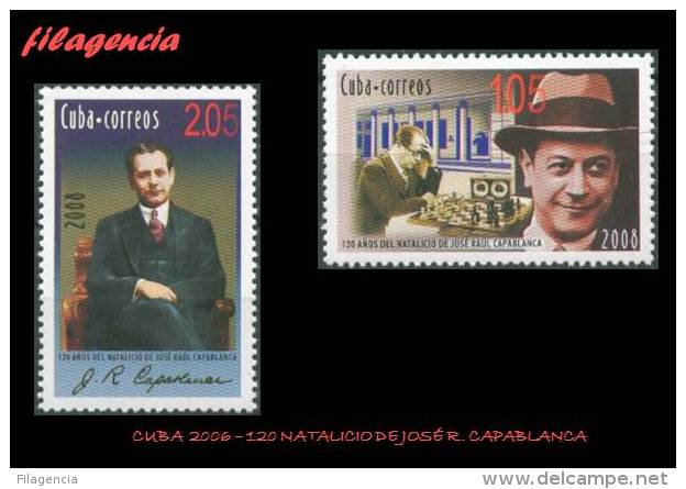 AMERICA. CUBA MINT. 2008 120 NATALICIO DE JOSÉ RAÚL CAPABLANCA. CAMPEÓN MUNDIAL DE AJEDREZ - Neufs