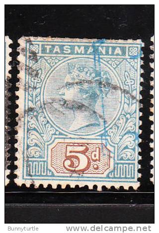 Tasmania 1892-99 Queen Victoria 5p Used - Usados