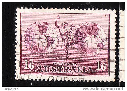 Australia 1934 Mercury & Hemispheres Air Post Stamp Globe Used - Gebruikt