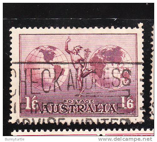 Australia 1934 Mercury & Hemispheres Air Post Stamp Globe Used - Gebraucht