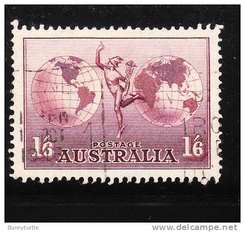 Australia 1934 Mercury & Hemispheres Air Post Stamp Globe Used - Gebraucht