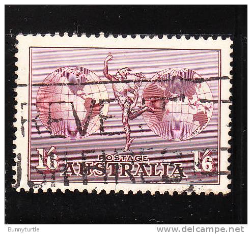 Australia 1934 Mercury & Hemispheres Air Post Stamp Globe Used - Oblitérés