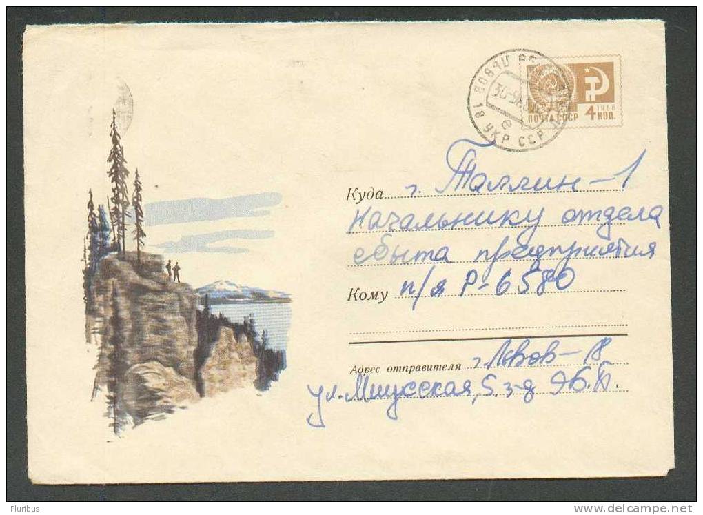 USSR, MOUNTAIN CLIMBING, ALPINISM , MOUNTAINEERING, POSTAL  STATIONERY 1968, COVER USED - Bergsteigen