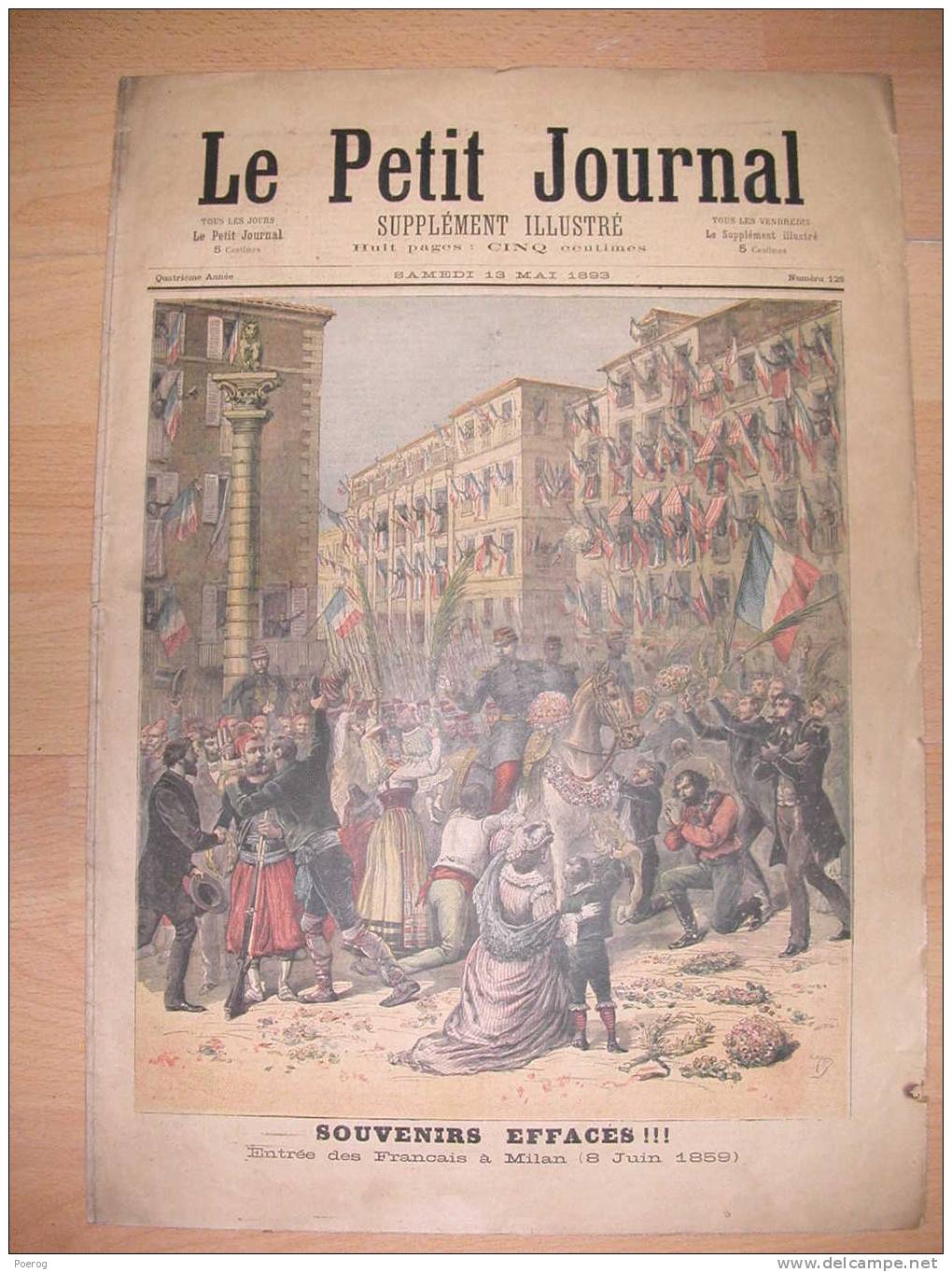 GRAVURE COULEUR 1893 - ENTREE DES FRANCAIS A MILAN - UNE VISITE Par GEOFFROY - Collections