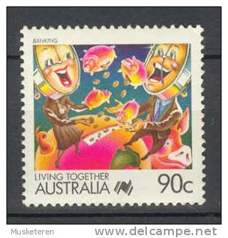 Australia 1988 Mi. 1091A  90 C Cartoons Living Together Lebin In Der Gesellschaft MNH - Neufs