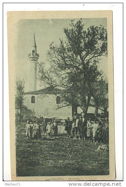 Albania Valona Moshea Pubblicitaria Coen Roma 1921 Viaggiata Indirizzo Manomesso - Albanien