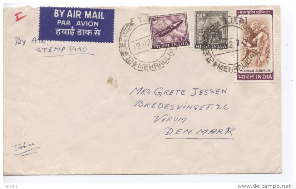 India Cover Sent Air Mail  To Denmark 12-12-1970 - Lettres & Documents