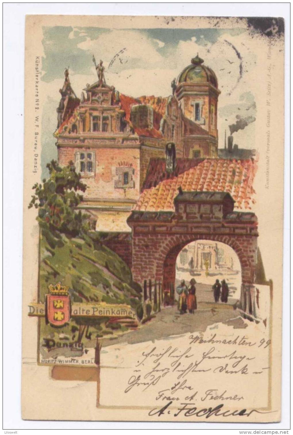 DANZIG Die Alte Peinkamer - Künstler-AK Moritz Wimmer Berlin - Gdansk 1899 - Polen