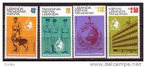 P3513 - BRITISH COLONIES KENYA UGANDA TANZANIA Yv N°256/59 ** INTERPOL - Kenya, Uganda & Tanzania