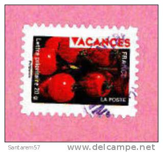 Timbre Oblitéré Used Stamp Sêlo Carimbado Carnet Vacances Tomates En Grappe Lettre Prioritaire 20g France 2009 - Storia Postale