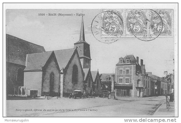 53 )) BAIS, Eglise Ed Pavy Legeard N° 1930 - Bais