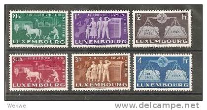 Lux Mi.Nr.478-83/ LUXEMBURG -  Europäische Einigung 1951 ** - Ungebraucht