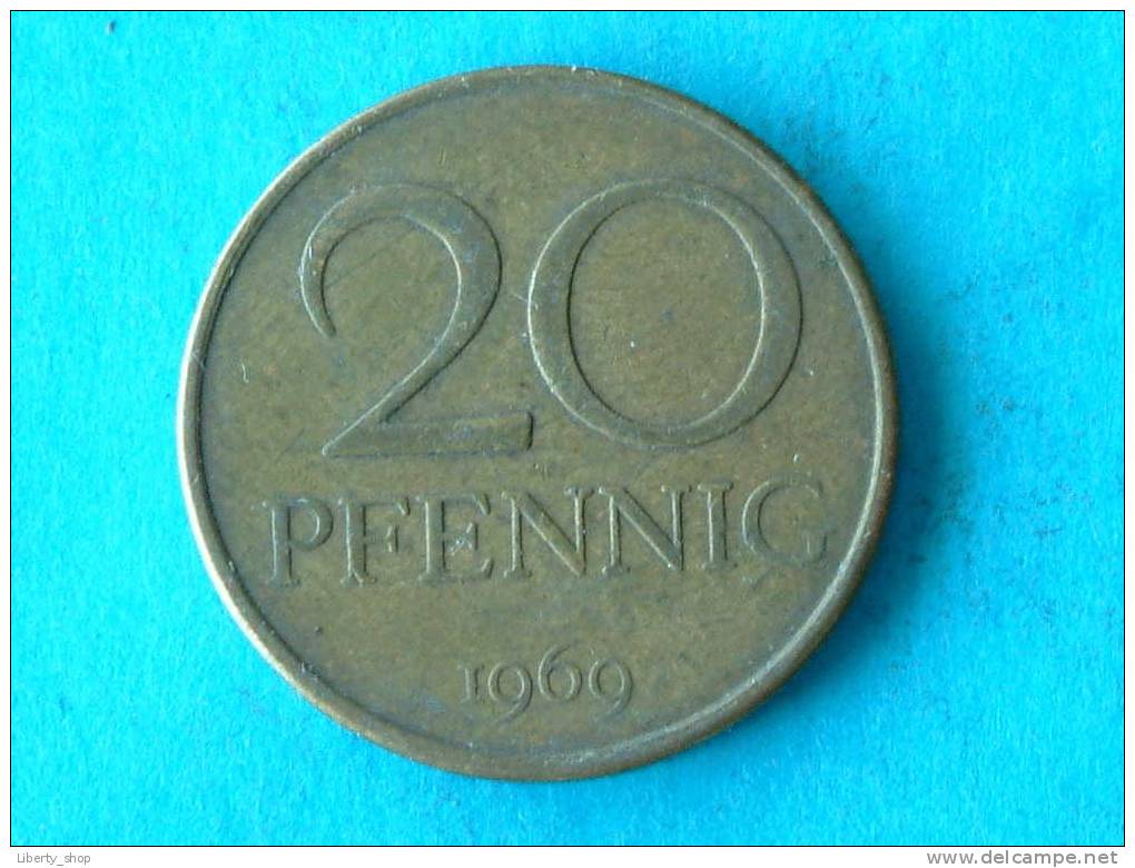 1969 20 PFENNIG - XF / KM 11 ! - 20 Pfennig