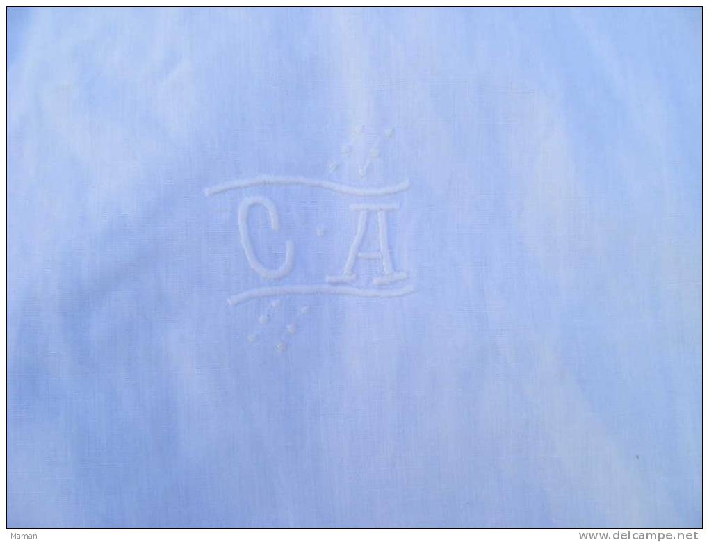 Taie D´oreiller Blanche 76x72 -monogramme C A -brode Main - Other & Unclassified