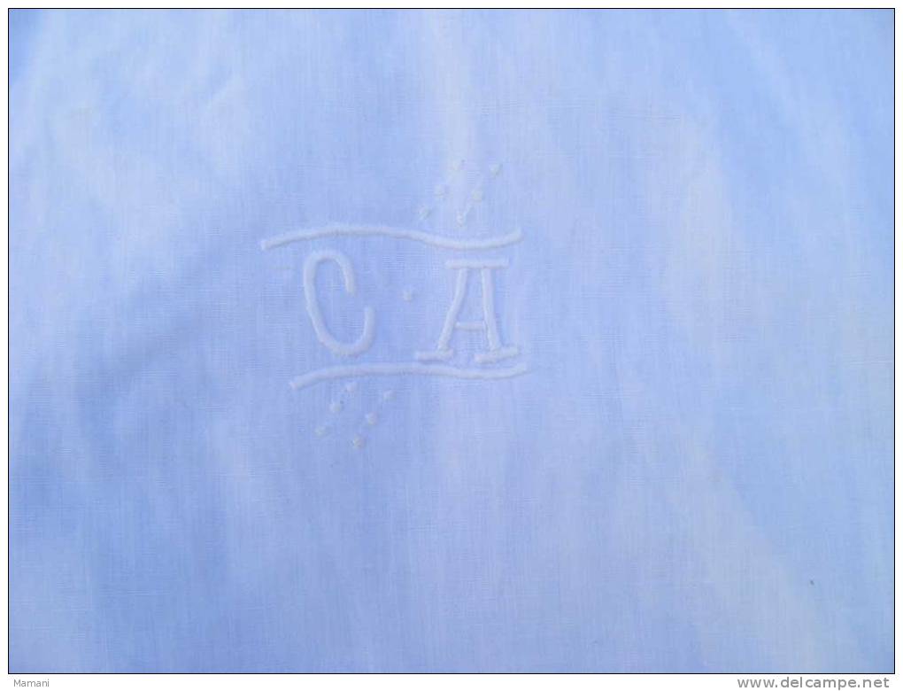 Taie D´oreiller Blanche 76x72 -monogramme C A -brode Main - Andere & Zonder Classificatie