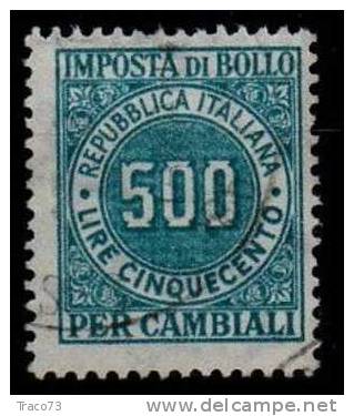 1957 / 62  - MARCA  DA BOLLO PER CAMBIALI  - Imposta Di Bollo Fil. Stelle - Lire 500 - Steuermarken