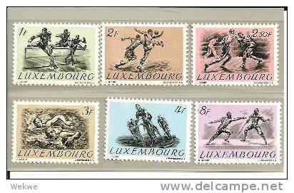 Lux Milnr.495-500/  - LUXEMBURG - 1952, Olympiade, Diverse Sportarten ** - Neufs