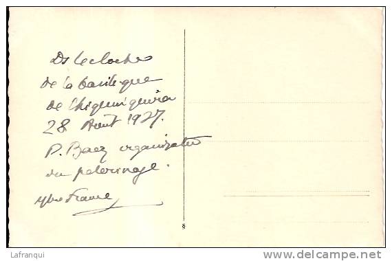 COLOMBIE-ref 24- Carte Photo  Texte Au Verso - Les Cloches De La Basilique De Chiquinquira ? Aout 1927 -carte Bon Etat - - Colombie