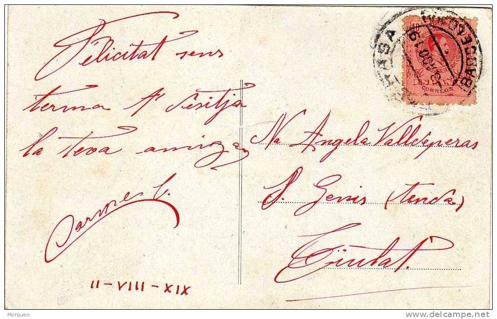 Postal Tarrasa (Barcelona) 1919. Correo Interior - Briefe U. Dokumente