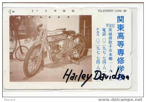 RARE * HARLEY DAVIDSON On PHONECARD JAPAN (1) TELECARTE TELEFONKARTE - Moto