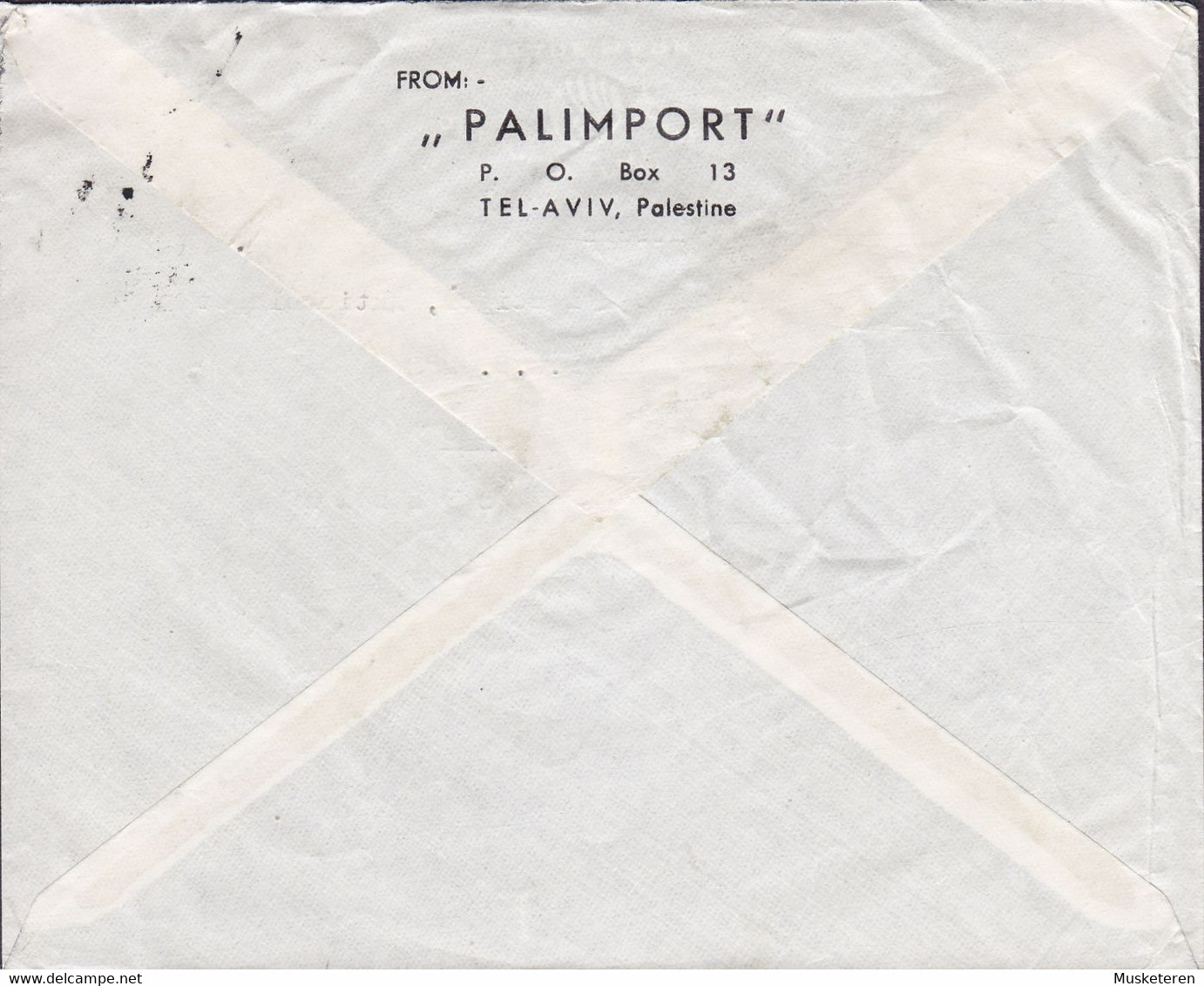Palestine Airmail Par Avion 'PALIMPORT' TEL-AVIV Cover Brief 1946 MALMÖ Sweden (2 Scans) - Palästina
