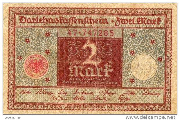 2 Mark 1920 - Reichsschuldenverwaltung