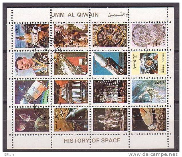 Raumfahrt, Umm Al Qiwain  1082/97 KB , O  (D 371)* - Asie