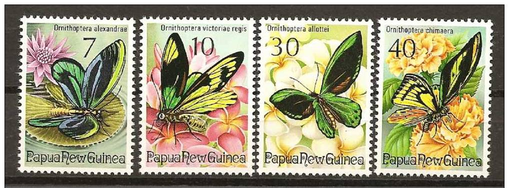 Papua New Guinea 1975 Butterflies Set Of 4 MNH ** Papillons - Papillons