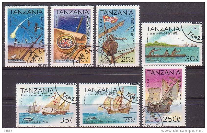 Entdeckung Amerikas, Tansania 1298/04 , O  (D 416)* - Maritime