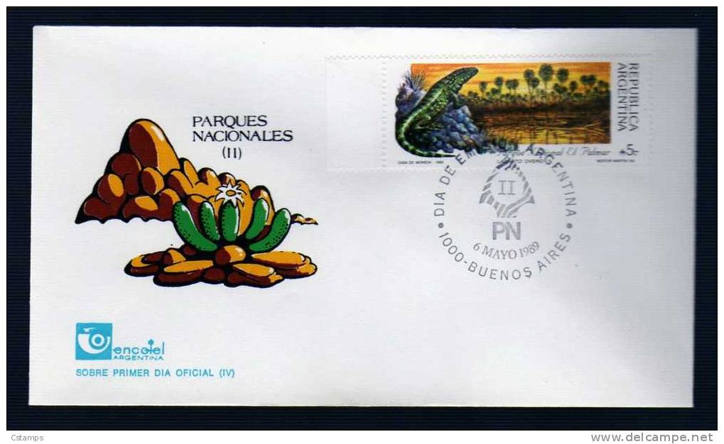 Parques Nacionales II - Lagarto Overo - 06/05/1989 - Argentina - Cover - Sobre Fdc - Autres & Non Classés