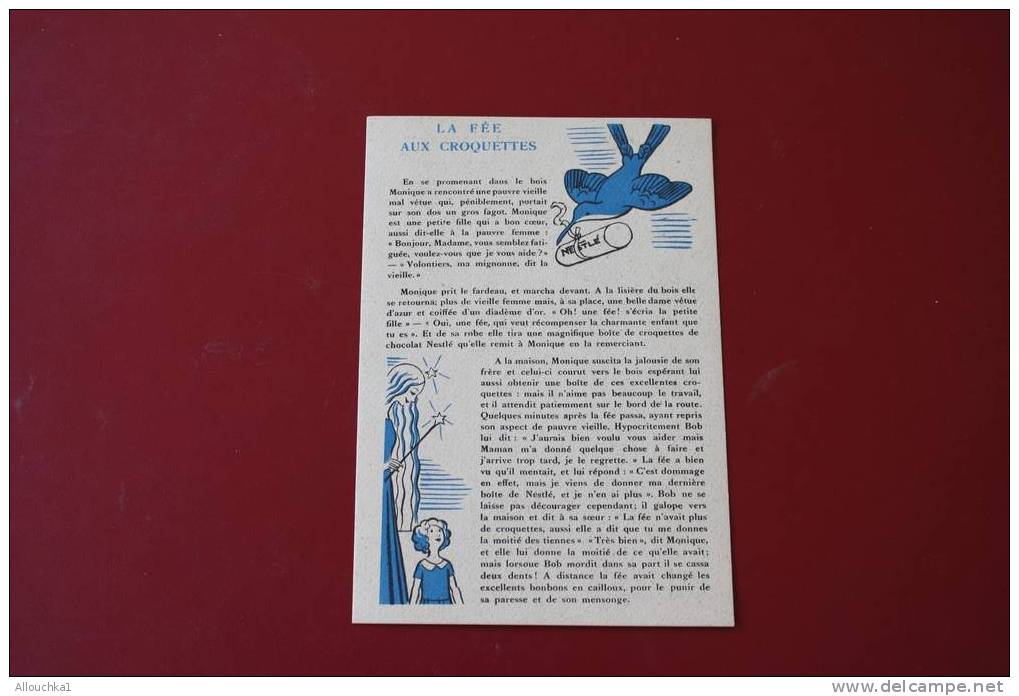 CHROMO & IMAGE PUBLICITAIRE CHOCOLAT PETER CAILLER & KOHLER NESTLé "GALA" LAIT IDEAL- HISTOIRE LA FEE AUX CROQUETTES - Sammlungen