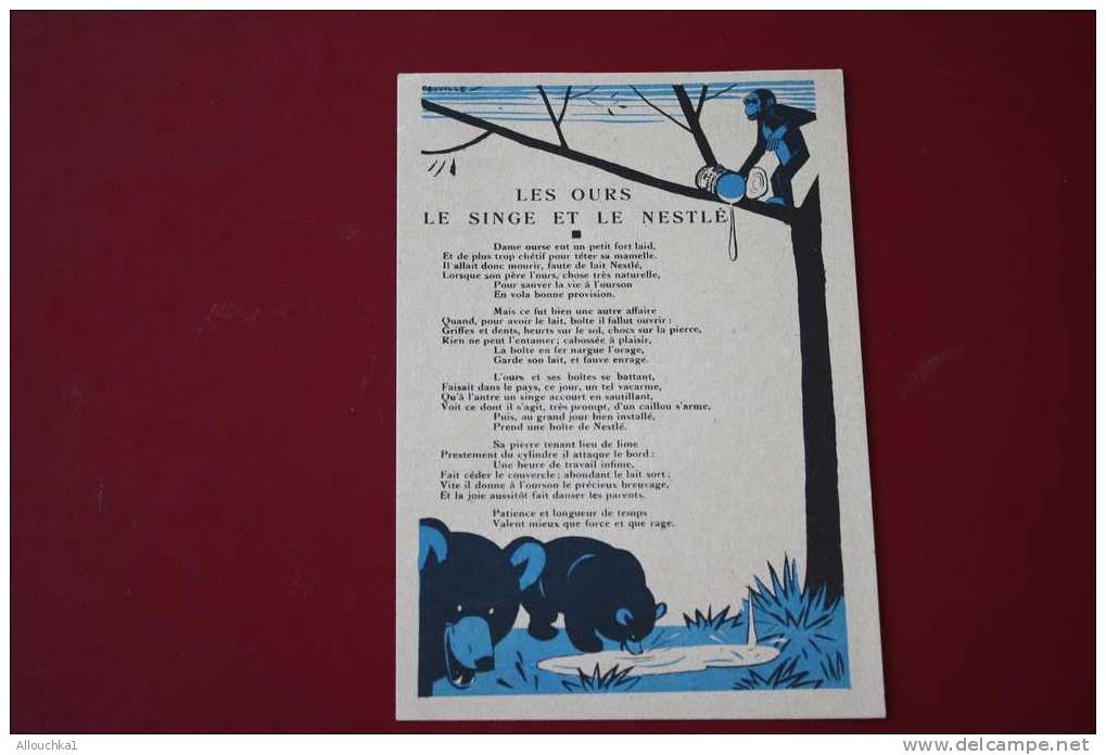 CHROMO & IMAGE PUBLICITAIRE CHOCOLAT PETER CAILLER & KOHLER NESTLé "GALA" LAIT IDEAL-HISTOIRE LES OURS LE SINGE & NESTLE - Collections