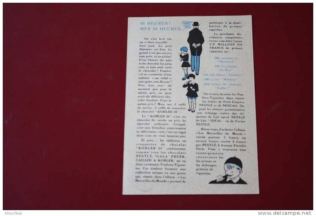 CHROMO & IMAGE PUBLICITAIRE CHOCOLAT PETER CAILLER & KOHLER NESTLé "GALA" LAIT IDEAL-HISTOIRE LES OURS LE SINGE & NESTLE - Sammlungen