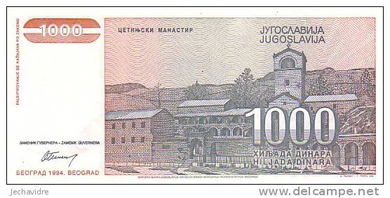 YOUGOSLAVIE   1 000 Dinara  Emission De 1994   Pick 140a    ***** BILLET  NEUF ***** - Yugoslavia