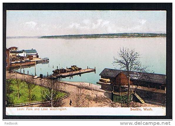 Early Postcard Leshi Park Boat House & Lake Washington Seattle USA  -  Ref 7880 - Seattle
