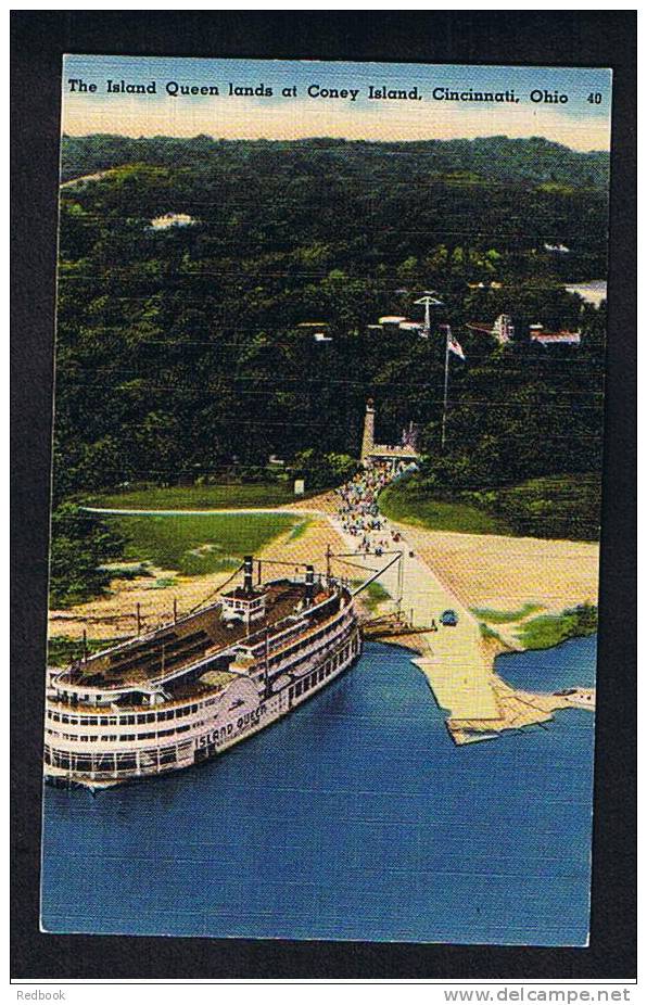 Postcard The Island Queen Lands At Coney Island Cincinnati Ohio USA -  Ref 7880 - Cincinnati