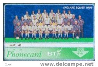 # UK_BT BTC181 EURO 96 Football England Squad 20 Landis&gyr   Tres Bon Etat - Autres & Non Classés