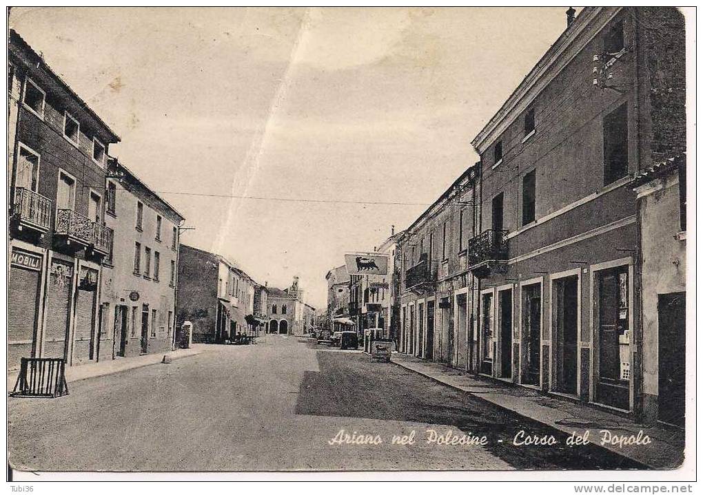 ARIANO NEL POLESINE -  CORSO DEL POPOLO -  B/N VIAGGIATA  1958 -  ANIMATA - Rovigo