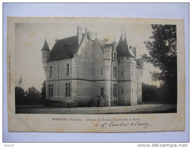 MIREBEAU CHATEAU DE CURSAY A Mr LAMBERT DE CURSAY - Altri & Non Classificati