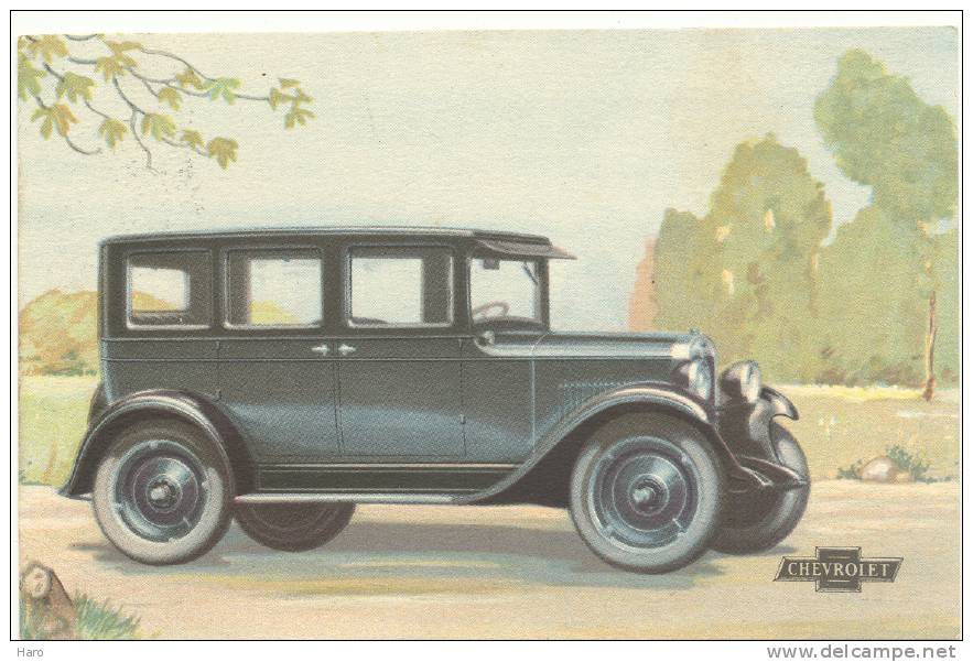 Carte Publicitaire CHEVROLET  Avec Caractéristiques Techniques Datée De 1925 (1091) M - Voitures De Tourisme