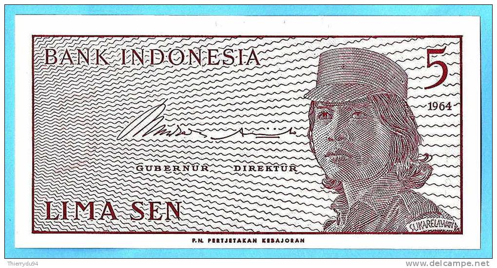 Indonesie 5 Sen 1964 Neuf Indonesia Uncirculated Militaire Military UNC Non Circulé - Indonesien